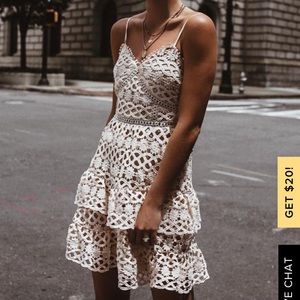 white lace cocktail dress